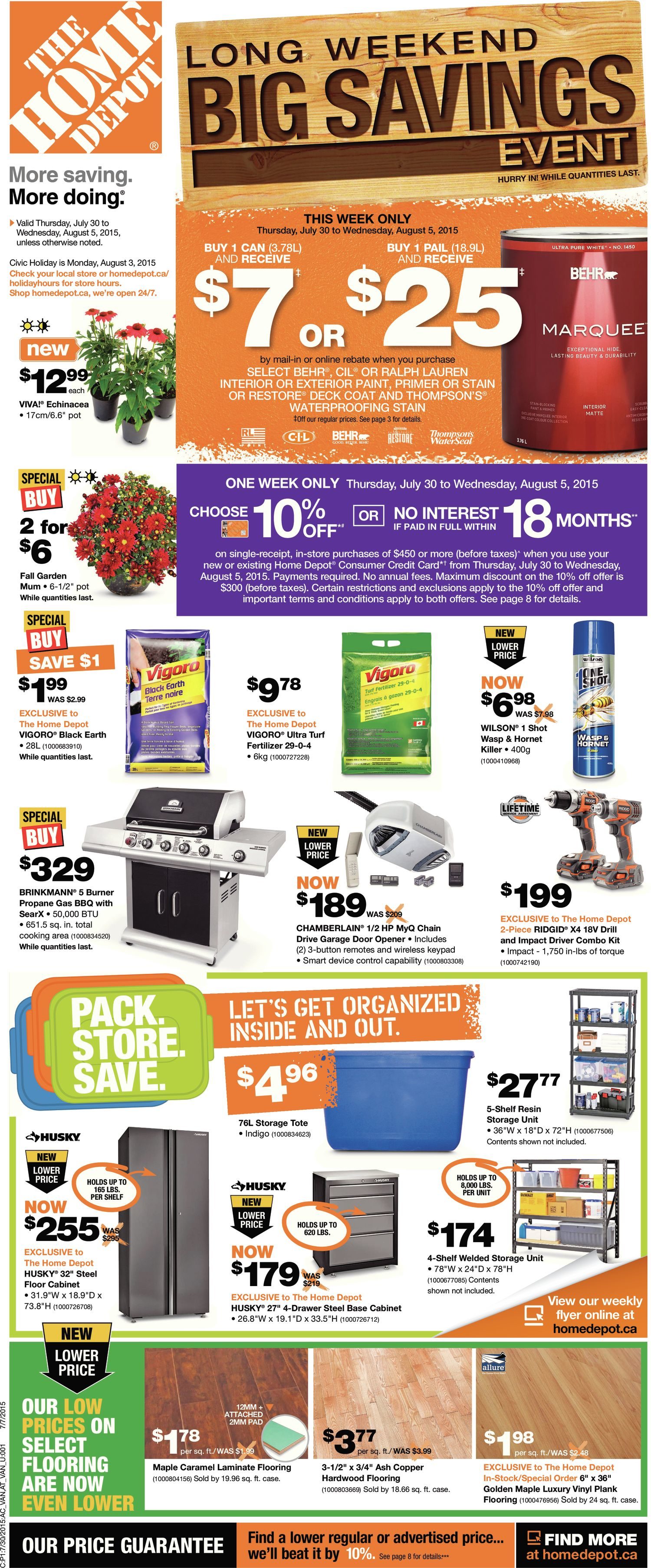 Home Depot Weekly Flyer Weekly Long Weekend Big Savings Event