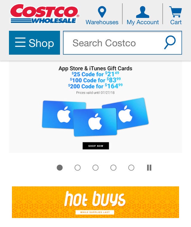 Costco discounts App Store and iTunes gift cards