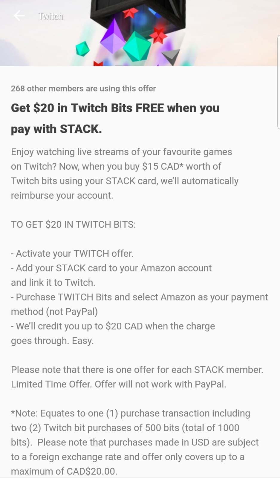 Stack Prepaid Mastercard Free Of Twitch Bits Limited Time Offer Page 2 Redflagdeals Com Forums