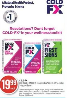 [Shoppers Drug Mart] COLD FX capsules / tablets 45's -60's $10 after ...