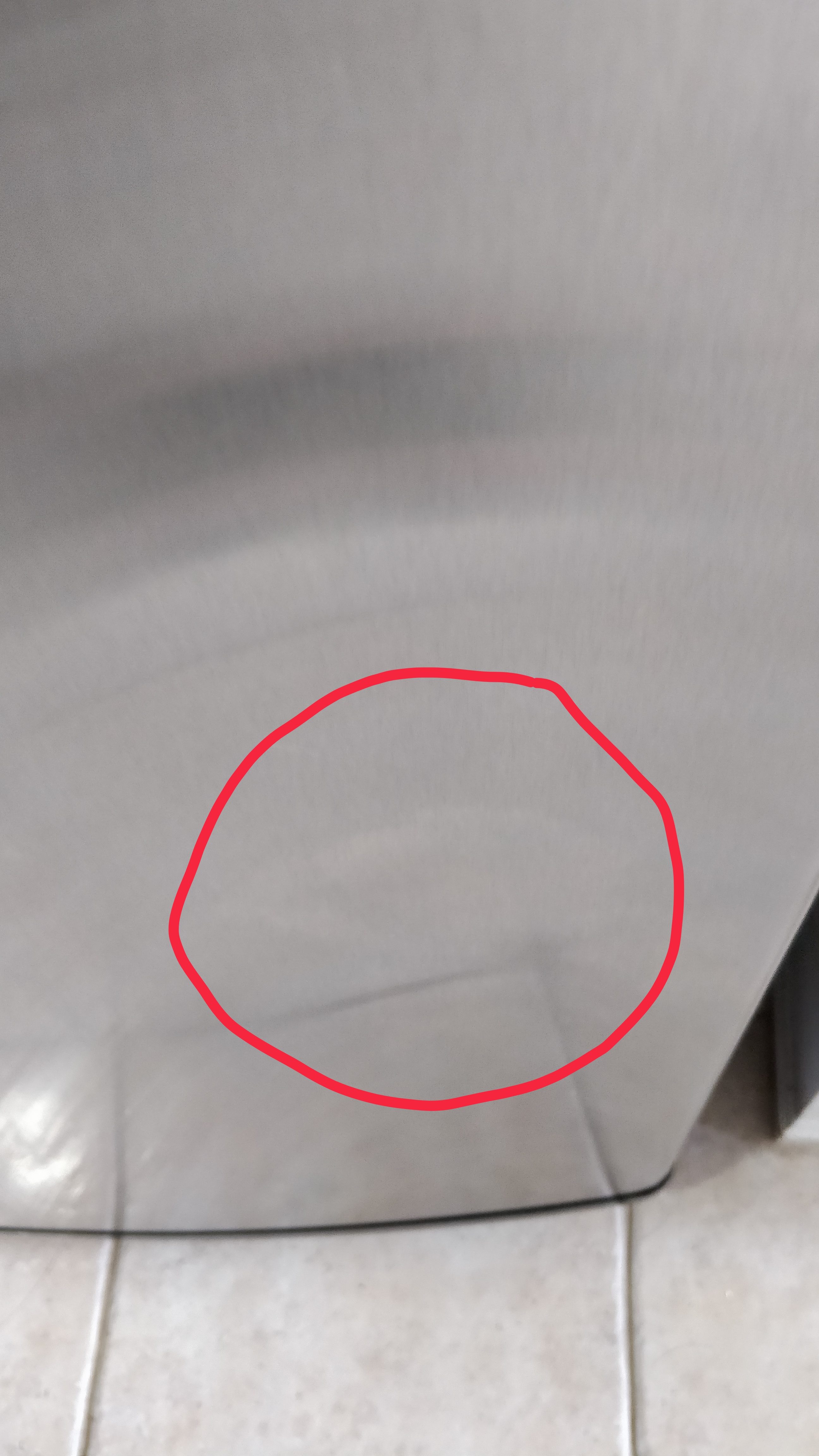 Remove stainless steel discoloration on refrigerator door