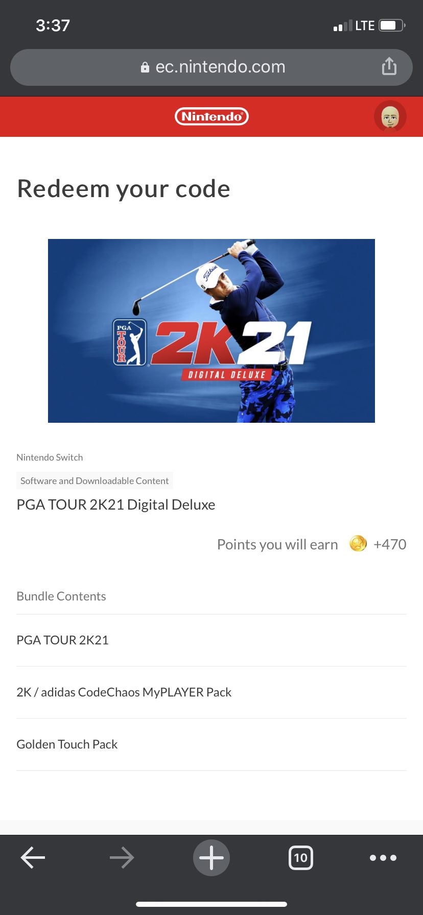 Nintendo] Nintendo eShop Argentina - PGA Tour 2K21 - ~$11.50 CAD