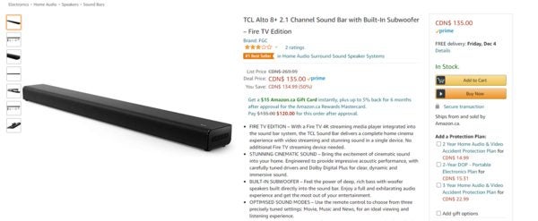 TCL Alto 8+ 2.1 Channel Sound Bar with Built-In Subwoofer – Fire TV Edition shops