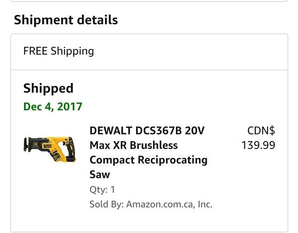 Home Depot HOT DEWALT Reciprocating Saw Tool Only DCS367B 20