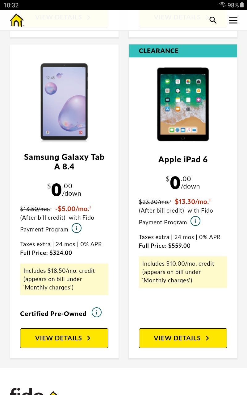 [Fido] [Fido] 2GB LTE Data Plan 15, BYOD, no contract, + tablet with 2 yr contract (Read OP