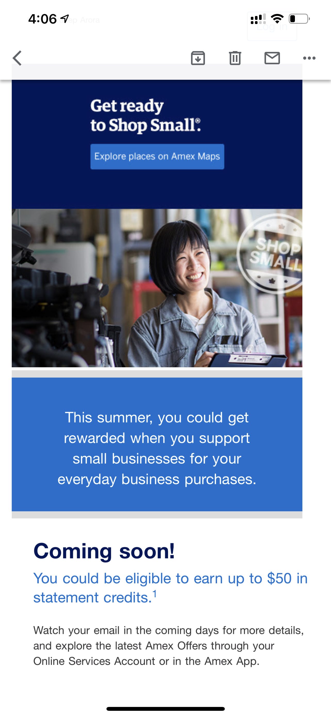 Amex Shop Small: $5 off $10 - Up to 10 Times