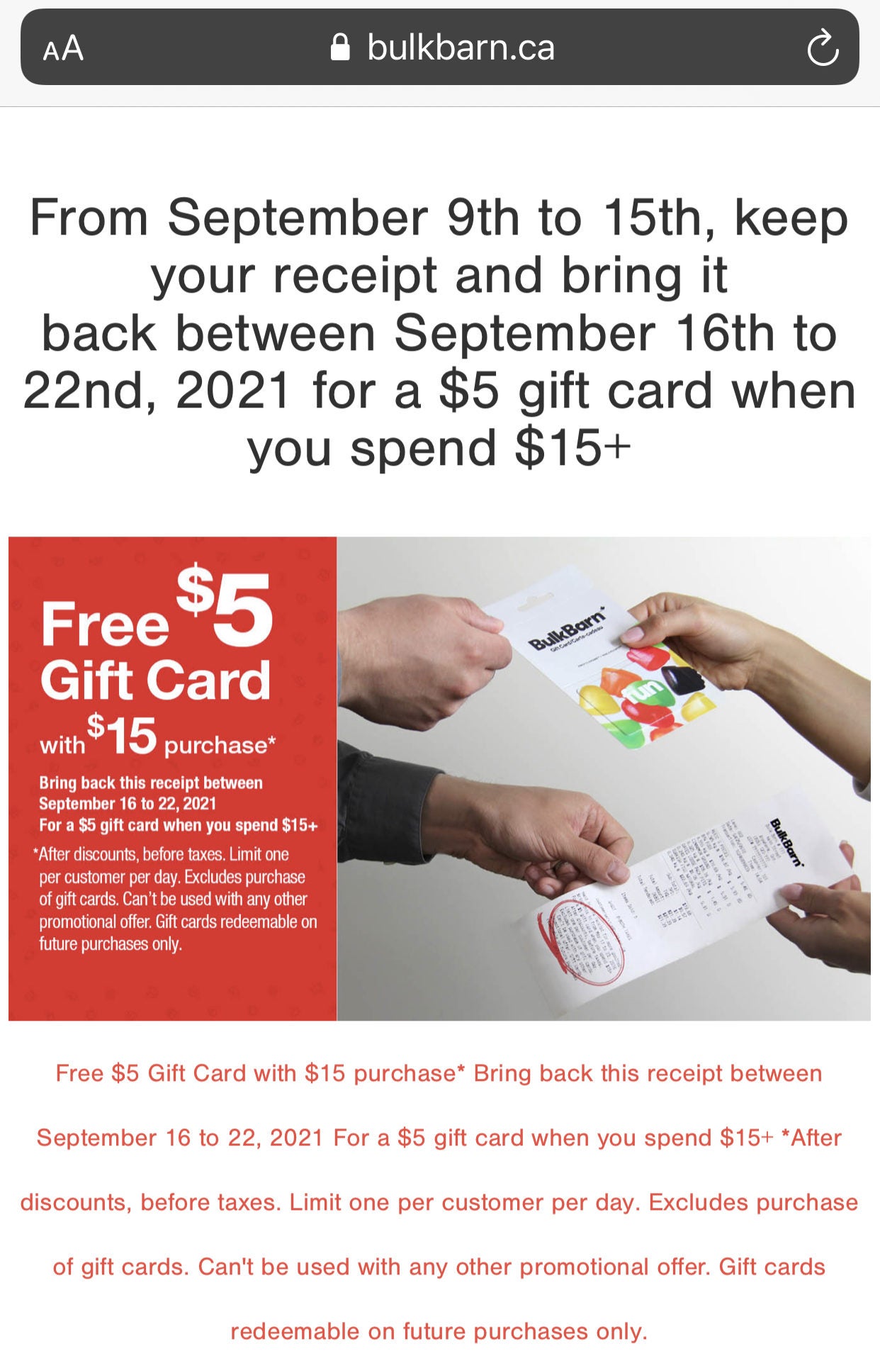 Bulk Barn] Free $5 Gift Card with $15 purchase - RedFlagDeals.com Forums