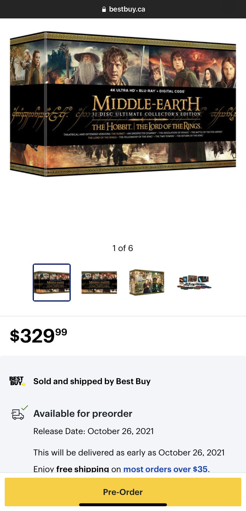 Amazon.ca] Lord of the Rings MIDDLE EARTH ULTIMATE 31-Discs