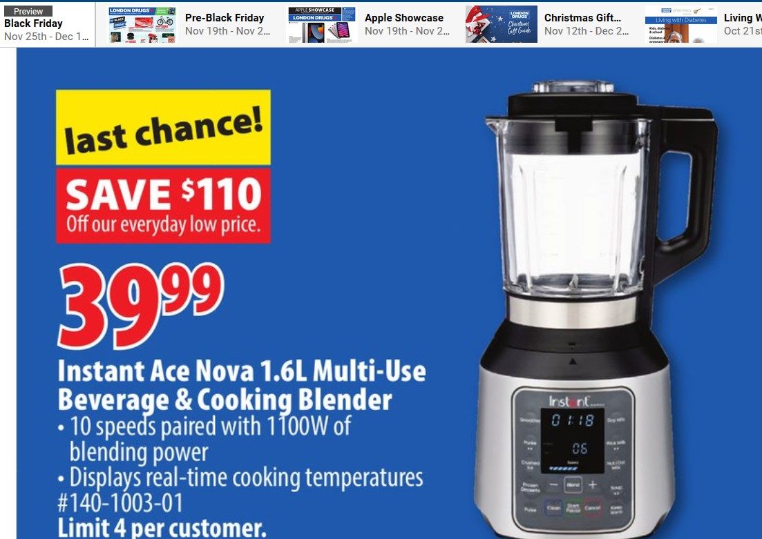 Instant Pot Ace Nova Multi-use Cooking & Beverage Blender