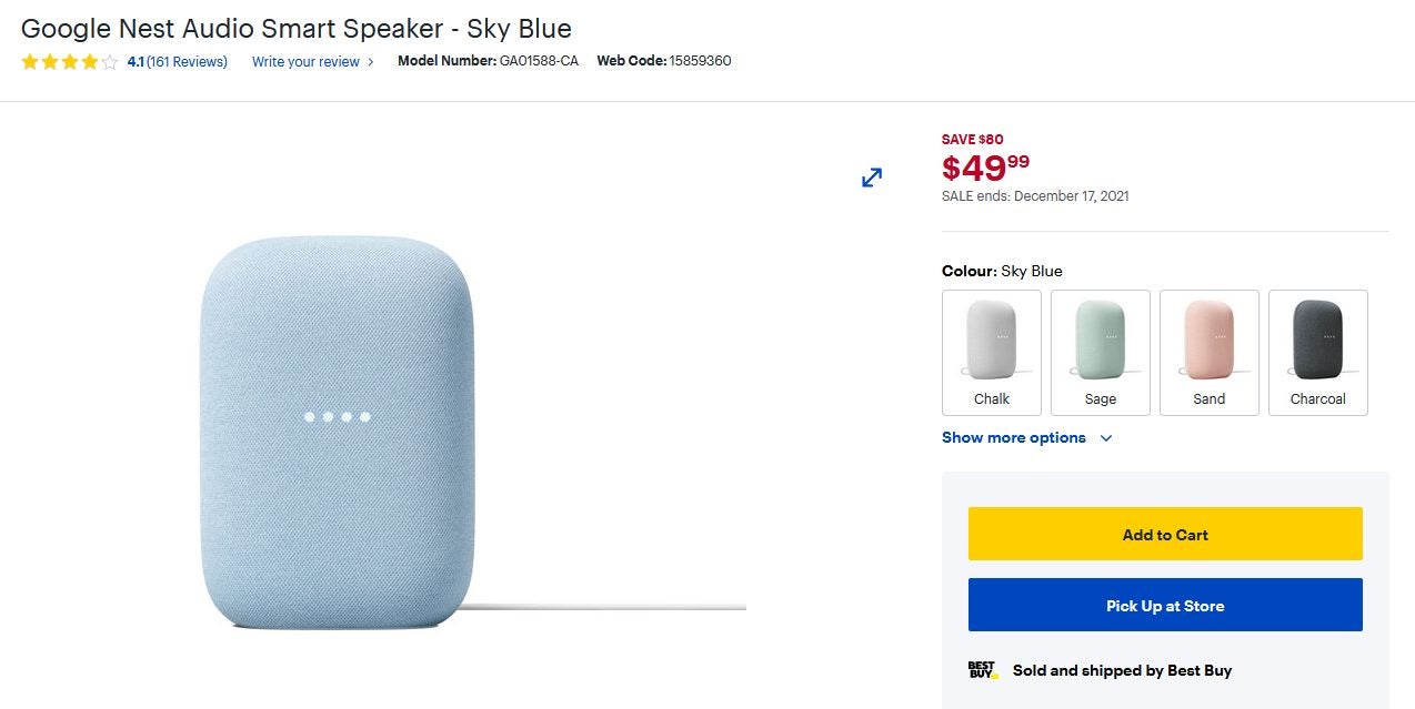 reb grænseflade Gør det godt Best Buy] Google Nest Audio Smart Speaker ($50) - Sky Blue -  RedFlagDeals.com Forums