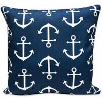 Navy Anchor 17" Indoor/Outdoor Accent Pillow