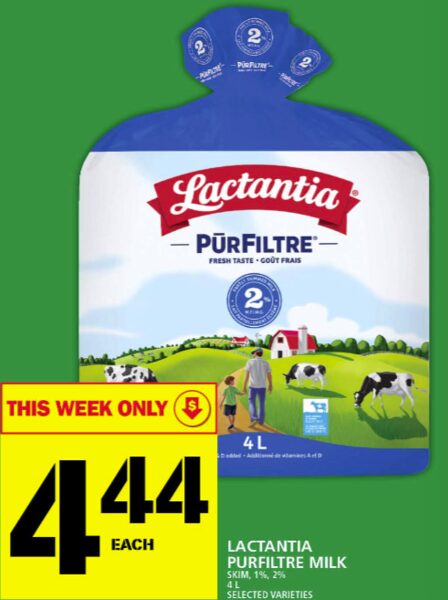 Food Basics] Lactantia PūrFiltre milk 4 litre skim, 1%, 2% selected  varities flyer deal $4.44 - RedFlagDeals.com Forums