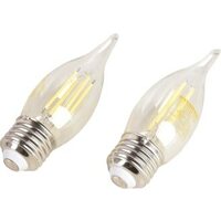 2 Pk B10 60w Bent-Tip Dimmable Led Filament Bulbs E12 Candelabra