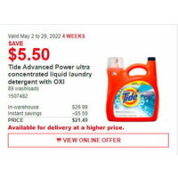 Tide Advanced Power Ultra Concentrated Liquid Laundry Detergent with OXI