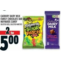 Cadbury Dairy Milk Family Chocolate Bar Or Maynards Candy