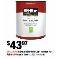 Behr Premium Plus Interior Flat Paint & Primer In One