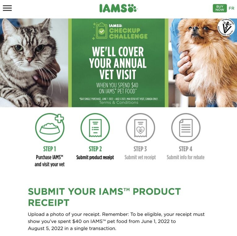  IAMS IAMS Checkup Challenge Receive Up To 150 To Cover Your Annual 