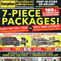 Surplus Furniture - 7-Piece Packages! (Dartmouth/Charlottetown - NS/PE) Flyer
