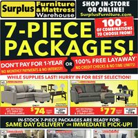 Surplus Furniture - 7-Piece Packages! (Winnipeg/Brandon - MB) Flyer