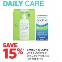 Bausch & Lomb Lens Solutions Or Eye Care Products