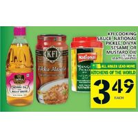 KFI Cooking Sauce, National Pickle, Divya Sesame Or Mustard Oil