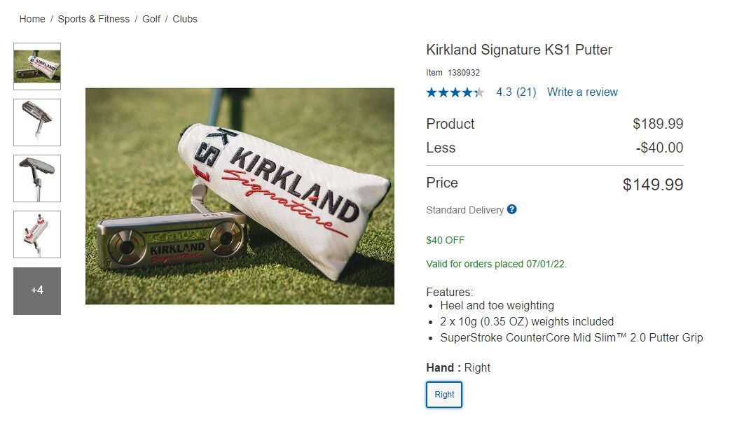 [Costco] Kirkland Signature Putter on sale 149.99