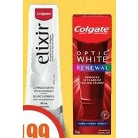 Colgate Total Mouth Wash, Elixir, Optic White Renewal, Toothpaste
