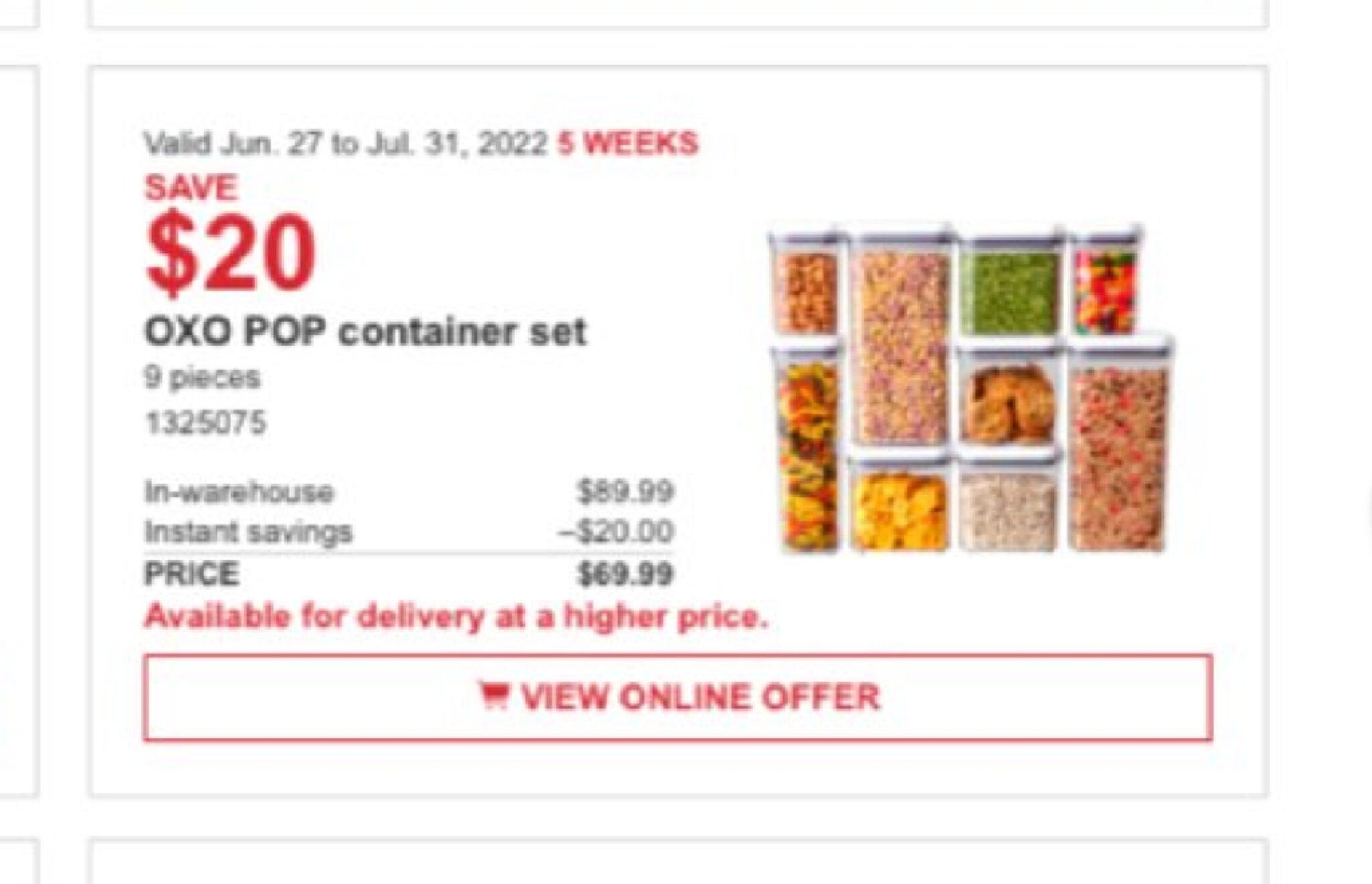 OXO SoftWorks 9-Piece POP Food Storage Push Button, Air Tight Seal Container  Set