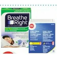 Breathe Right Nasal Strips, Life Brand Cold & Sinus Caplets or Nasal Rinse Bottle System