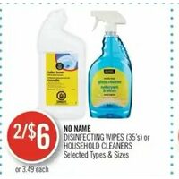 No Name Disinfecting Wipes Or Household Cleaners