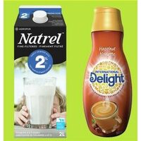 International Delight Coffee Whitener Natrel Fine Filtered 1%, 2% or Skim Milk 