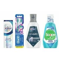Crest Gum Value Size or Restore Toothpaste Oral-B Manual Twin Pack or Power Toothbrushes Fixodent Crest or Scope Mouthwash or Scope Refreshables 
