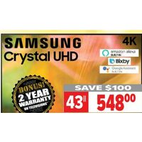 Samsung 43" UHD 4K Smart Crystal Display TV