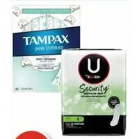 Tampax Pure Cotton Tampons, Always Sensitive Flexfoam or U by Kotex Pads
