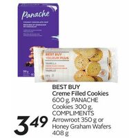 Best Buy Creme Filled Cookies, Panache Cookies, Compliments Arrowroot Or Honey Graham Wafers