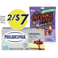 Philadelphia Cream Cheese or Black Diamond Cheestrings