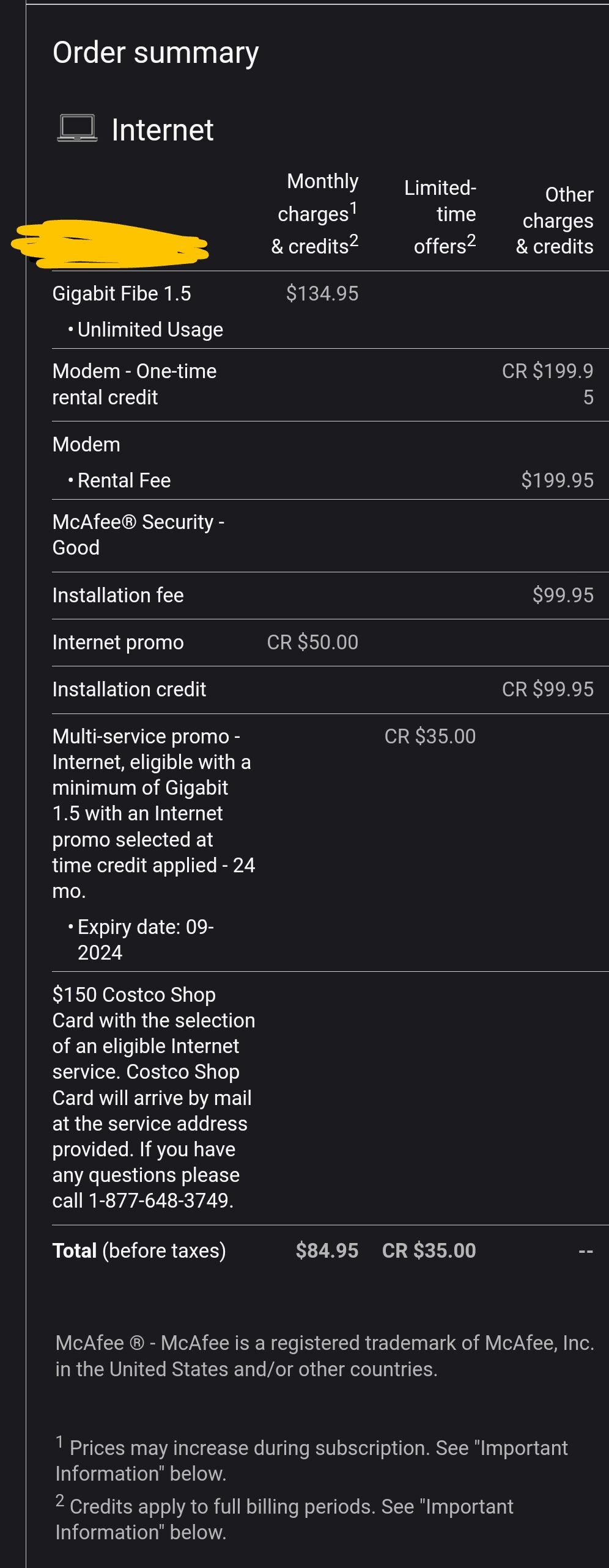 [Bell] Bell Fibe Internet $49.95/month 1.5Gbps Deal with $150 Costco ...