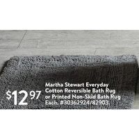 Marths Stewart Everyday Cotton Reversible Bath Rug Or Printed Non-Skid Bath Rug