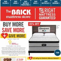 The Brick - Mattress Store - Buy More, Save More, Give More Flyer