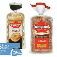 Dempster's Whole Grain Bread or Bagels 