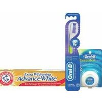 Arm & Hammer or Crest Toothpaste Crest Scope Mouthwash or Oral-B Floss or Manual Toothbrushes