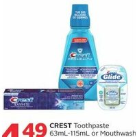 Crest Toothpaste or Mouthwash or Crest or Oral-B Floss