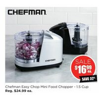 Chefman Easy Chop Mini Food Chopper-1.5 Cup