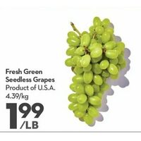 Fresh Green Seedless Grapes 