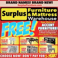 Surplus Furniture - 2-Piece Living Room Event (Dartmouth/Charlottetown - NS/PE) Flyer