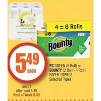 PC Green Or Bounty Paper Towels