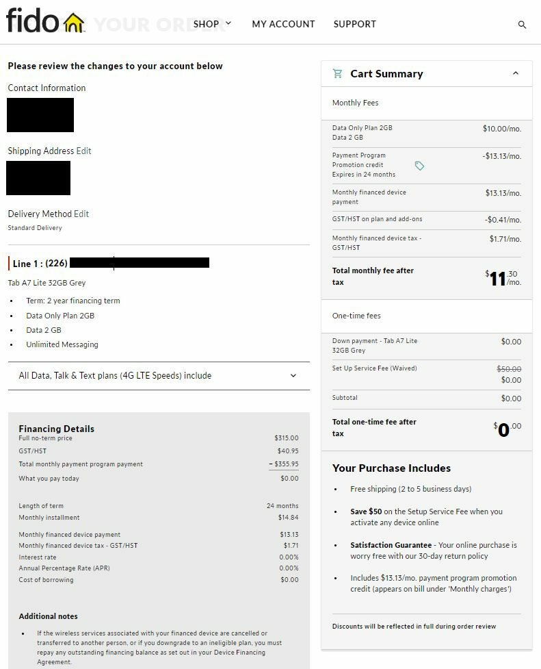 [Fido] [Fido] 2GB LTE Data Plan 10, BYOD, no contract, + tablet with 2 yr contract (Read OP
