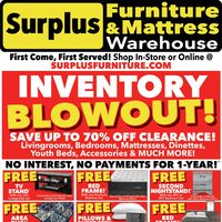 Surplus Furniture - Inventory Blowout Sale (SK) Flyer