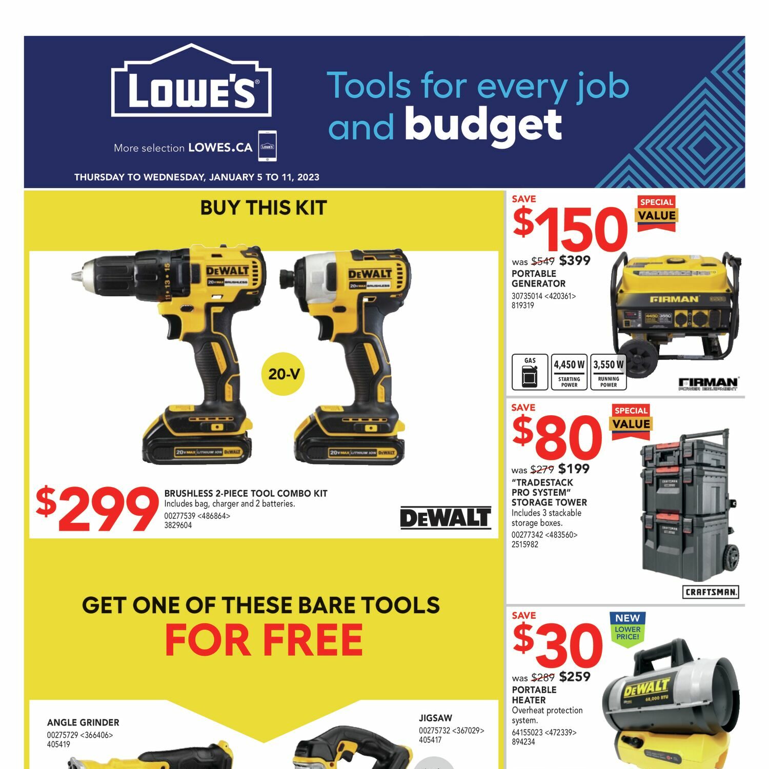 Lowe s Weekly Flyer Weekly Deals ON Jan 5 11