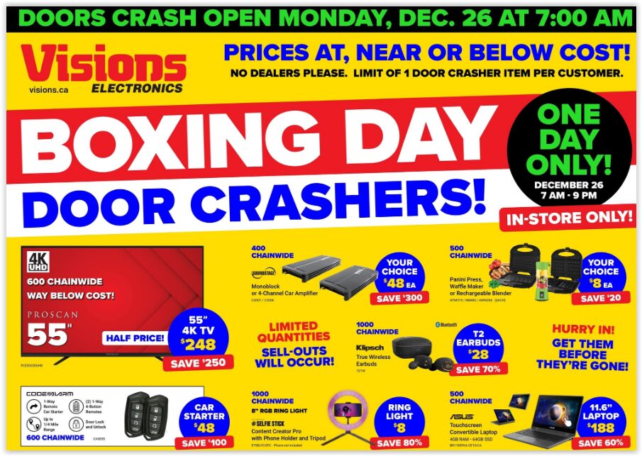 [Visions Electronics] [Boxing Day] In Store Only Door Crashers